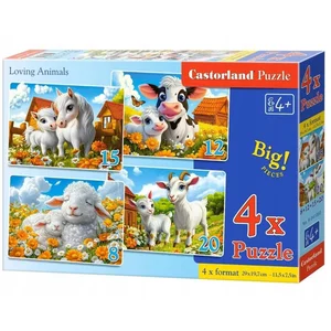 Castorland 4-in-1 Puzzels: Lieve Dieren (4+ jaar) pas cher