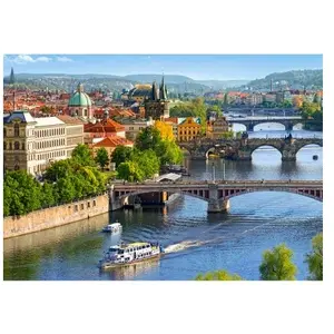 Puzzle Castorland - Vue des ponts de Prague, 500 pièces pas cher
