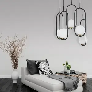 IGON Zwarte Hanglamp met Glazen Kap - Stijlvol en Modern