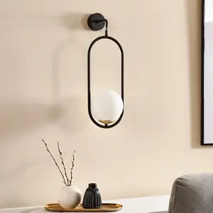 IGON Moderne Zwarte Wandlamp - 1 lichtpunt, E14