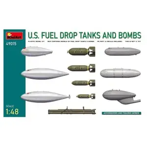 MiniArt Modelbouwpakket Militaire voertuigen - 49015 U.S. Fuel Drop Tanks and Bombs Plastic - 1:48 - Modelbouw