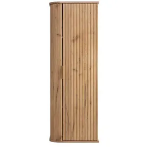 FURNIDEA Meuble colonne suspendu de salle de bain GLAMOUR CHÊNE CRAFT D'OR  35 x 139 cm pas cher