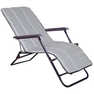 Coussin de chaise longue matelassé en mousse 165x50 cm gris foncé pas cher