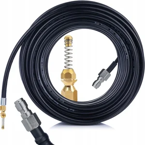 Rosfix Tuyau de Nettoyage Canalisation 10m 1/4" QC Buse Ressort Laiton 200 Bar, 60°C Flexible et Résistant Pour Égouts, Gouttières, WC Accessoire pas cher