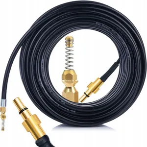 Rosfix Tuyau de Nettoyage Canalisation 30m   Buse à Ressort Laiton, 60°C Haute Pression compatible avec nettoyeur haute pression Black+Decker, Bosch, pas cher
