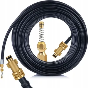 Rosfix Tuyau de Nettoyage Canalisation 10m Buse à Ressort Laiton, 200 Bar, 60°C Flexible et Résistant compatible avec nettoyeur haute pression pas cher