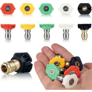 ROSFIX Jeu de 5 buses à raccord rapide pour nettoyeur haute pression (0°, 15°, 25°, 40°, 60°)