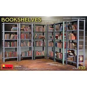 1:35 Miniart 35654 Bookshelves - Boekenkasten voor Diorama Plastic Mod... pas cher
