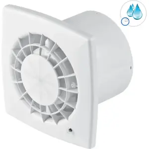 Awenta Badkamerventilator VEGA Ø100 mm - 95 m³/h - Timer - Vochtsensor - Wit