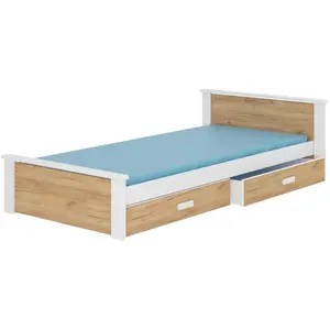 ADRK Furniture, Lit pour enfant, Lit avec matelas ALDEX 200x90 (90 x 200 cm) pas cher
