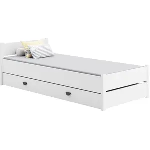 ADRK Furniture, Lit pour enfant, Lit d'enfant avec un matelas et un tiroir MARCELLO (200cm x 90cm) pas cher