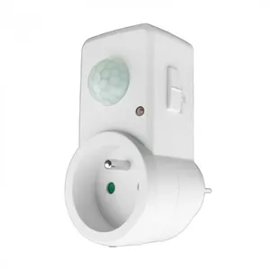Prise électrique 2P+T avec détecteur de mouvement PIR CP-10B BLANC ECO... pas cher