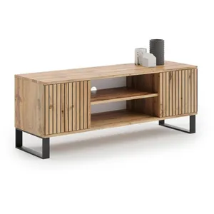 KOBI Meuble TV 155 cm décor bois pas cher