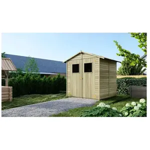 Abri de jardin en bois 3,46 m2 - 1,90x1,82 m - traité - Couleur: vert ... pas cher