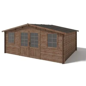 Abri de jardin en bois 20m2 5x4m Traité Ep. 28mm Couleur: marron - ALTANKA - DOM566