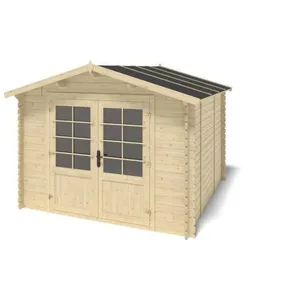 Abri de jardin en bois - 9m2 - 3x3m - Ep. 28mm - Couleur: naturel - AL... pas cher