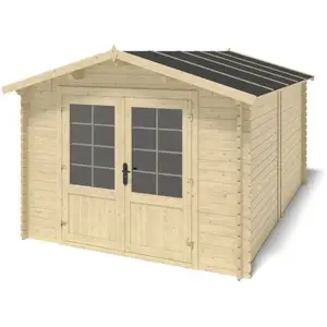Abri de jardin en bois - 12m2 - 3x4m - Ep. 28mm - Couleur: naturel - A... pas cher