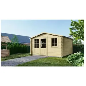Abri de jardin en bois - 15,21m2 - 3,90x3,90m - Ep. 40mm - Couleur: naturel - ALTANKA