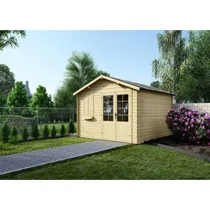 Abri de jardin en bois - ALTANKA - DOM130 - Couleur: naturel - Ep. 28m... pas cher