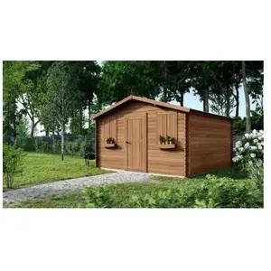 Abri jardin bois traité autoclave - 17.87 m² - 4.21 x 4.28 x 2.51 m - 28 mm pas cher