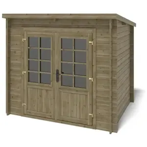 Abri de jardin en bois - 5m2 - 2,50x2m - Traité - Ep. 28mm - Couleur: vert - ALTANKA pas cher