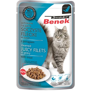 Super Benek Filets en sauce 28 x 85 g pour chat - truite pas cher