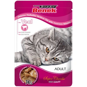 Super Benek Super Chunks 24 x 100 g pour chat - veau en sauce pas cher