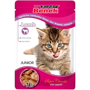 Super Benek Super Chunks Kitten 24 x 100 g - agneau en sauce pas cher