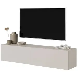 Selsey Bisira Meuble TV, Melamine, Taupe (Gris-Beige), 140 cm pas cher