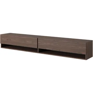 SELSEY Meuble TV - MIRRGO - 200 cm - Noyer pas cher