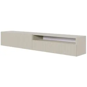 SELSEY Meuble TV - VELDIO - 175 cm - suspendue avec niche - taupe (gris-beige) pas cher