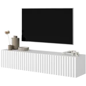 SELSEY Meuble TV - TELIRE - 140 cm - blanc pas cher