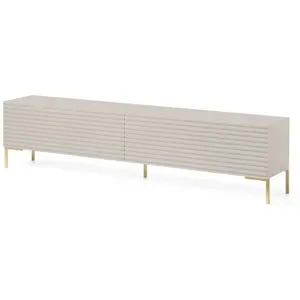SELSEY Meuble TV - LAMMELO - 175 cm - couleur gris-beige pas cher
