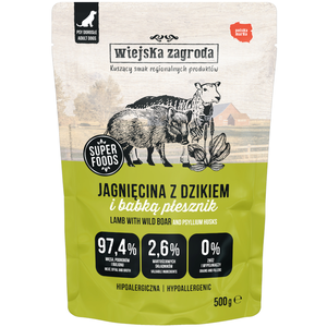 500g Wiejska Zagroda Dog Adult agneau avec sanglier Nourriture humide pour chien pas cher