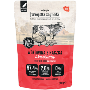 500g Wiejska Zagroda Dog Adult boeuf avec canard Nourriture humide pour chien pas cher