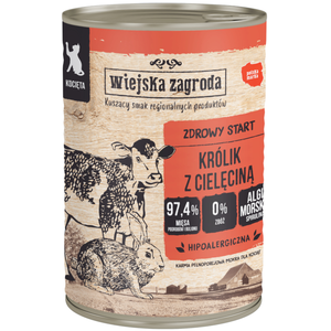 Wiejska Zagroda 6 x 400 g pour chat - Kitten lapin, veau pas cher
