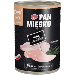 12x400g Pan Mi sko Cat dinde avec lapin nourriture pour chats humide pas cher