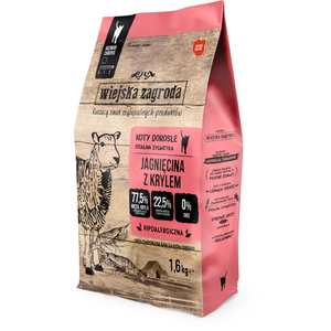 Wiejska Zagroda agneau, krill pour chat - 2 x 1,6 kg pas cher