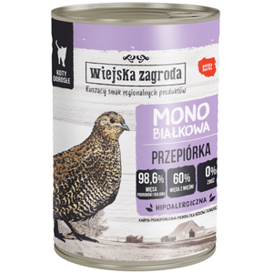 12x400 g Wiejska Zagroda chat monoprotéine caille nourriture humide pour chat pas cher