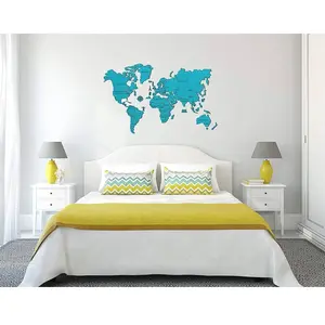 Wooden.City Puzzle en Bois - Carte du Monde XXL (Cyan) City-WM506/3-8275 pas cher