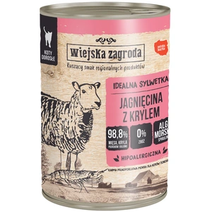 Wiejska Zagroda 12 x 400 g pour chat - agneau, krill pas cher