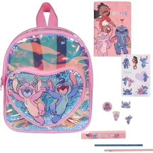 Sac à dos enfant - Disney - Stitch - Transparent - 24x21x6 cm - Accessoires inclus