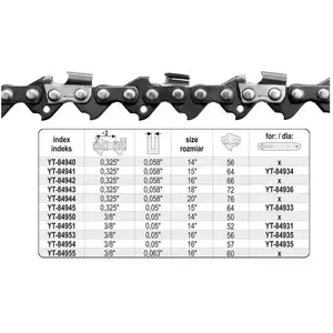 TRIZERATOP YT-84941 chaîne de scies de pièce détachée Semi-chisel - Yato pas cher