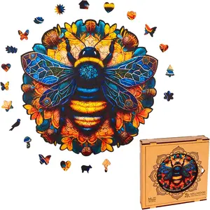 Puzzle en bois - MILLIWOOD - Série Peace and Harmony - Abeille - 205 éléments pas cher