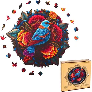 Puzzle en bois - MILLIWOOD - Série Peace and Harmony - Oiseau - 205 éléments