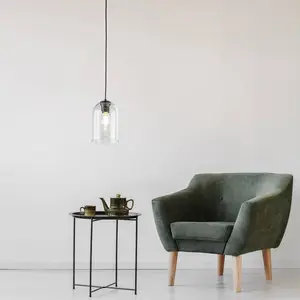 TK Lighting MOLLY GREEN hanglamp, groen glazen kap, E27