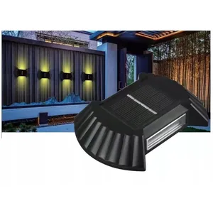 AZARIS Lampe Solaire Mur Lampe Extérieur Mur Jardin Haut Bas 4 Pcs pas cher
