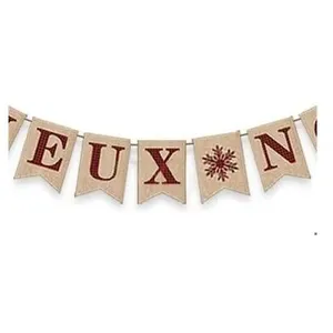 NIKCORP Bannière Joyeux Noël Style Vintage Décoration Festive 2M pas cher