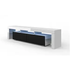 AC-DÉCO Meubles TV - Meuble TV 190 avec 2 portes + 5 niches avec LED -... pas cher