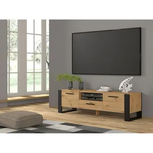 Meuble TV Nuka 160 cm en chêne artisan pas cher